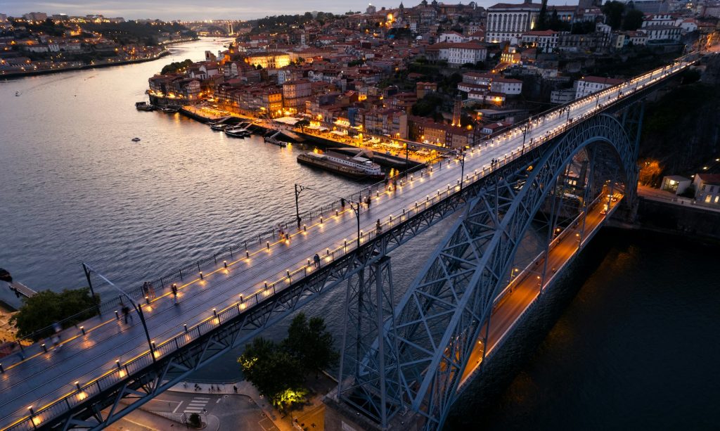 Porto Bridge Luis on Douro river